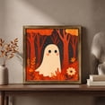 thumbnail image 5 of Natural Wood Framed Ghost Halloween Wall Art Print, Spooky Illustration For Bedroom, Living Room, Entryway And Seasonal Home Decor, 5 of 7