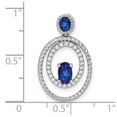 thumbnail image 5 of Auriga Fine Jewelry 14K White Gold Sapphire and Diamond Oval Pendant for Women (L-23.5mm, W-14.6mm), 5 of 6