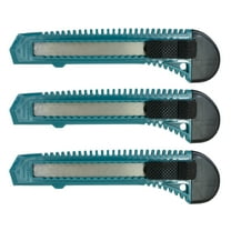 MotoProducts 3 Turquoise Retractable Utility Knife Wholesale 6 inch Manual Lock Box Cutter Snap Off Blade