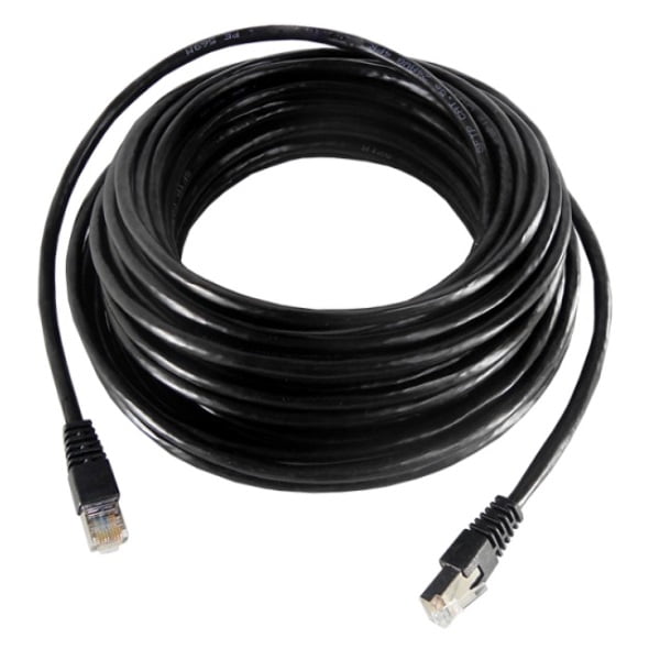 Cable de Red Ethernet de 25m Cat6 Blindado para Exterior o Interior Color Negro