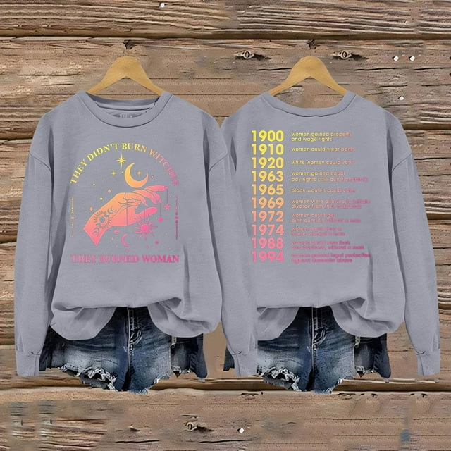 TINZ Chandail à Capuche Tendance pour Femmes Imprimé Lettre Col Rond pour Automne & Hiver Ensemble Confortable Sans Capuche
