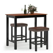 Costway 3 Piece Pub Table Set Counter Height Kitchen Breakfast Bar Dining Table W Stools Walmart Canada