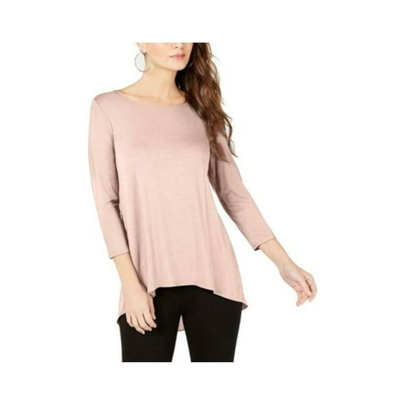 ALFANI Womens Pink 3/4 Sleeve Jewel Neck Hi-Lo Top Size: S
