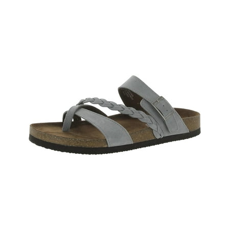 White Mountain Womens Hazy Nubuck Slip On Slide Sandals