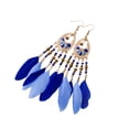 thumbnail image 2 of 1 par de pendientes bohemios con cuentas, gotas para los oídos, adornos duraderos con borlas, decoración de joyas, accesorios de moda, regalos Ropa, zapatos y accesorios Miscelánea Azul real Jumpingount AP009325-02B, 2 of 6