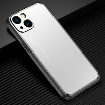 Ultra Slim Case for iPhone 13, Military Grade Aluminum Back Soft Silicone Shockproof Non-Fingerprints Case with Metal Lens Protection Matte Thin Fit Protective Cover for iPhone 13,Silver