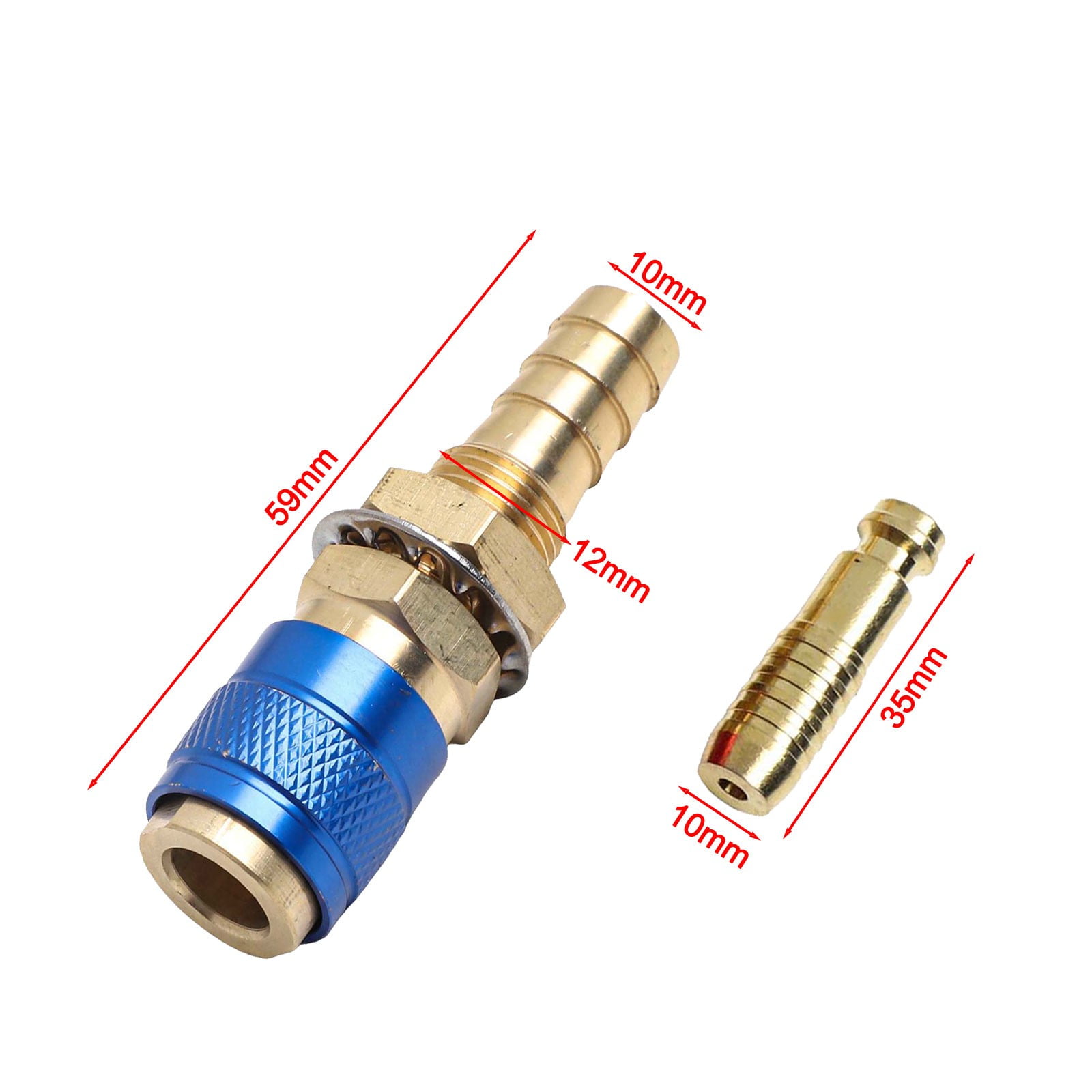 yaaqii Gas & Water Quick Connector for Tube Inner Diameter 10mm with Hose Quick Connect