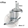 thumbnail image 2 of Unique Bargains 2 Inch Swivel Caster Wheels PP Threaded Stem with Brake 66lb Capacity 4 Pcs, 2 of 5