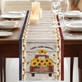 thumbnail image 3 of Vintage Sunflower Truck Table Runner, Wooden Yellow Summer Botanical Floral Cotton Linen Table Runners 72 Inches Long, Dresser Scarf Runner for Dining/Coffee/Kitchen/TV Stands/Cabinets 13''x72'', 3 of 9