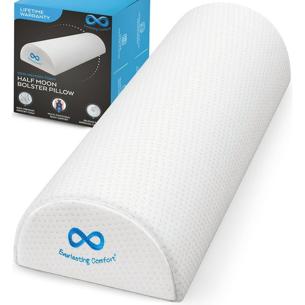 Everlasting Comfort Bolster Pillow for Legs and Back Memory Foam Half