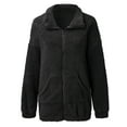 thumbnail image 3 of Fashnice Ladies Outwear Cardigan Coat Solid Color Jacket Loose Winter Overcoats Black L, 3 of 5