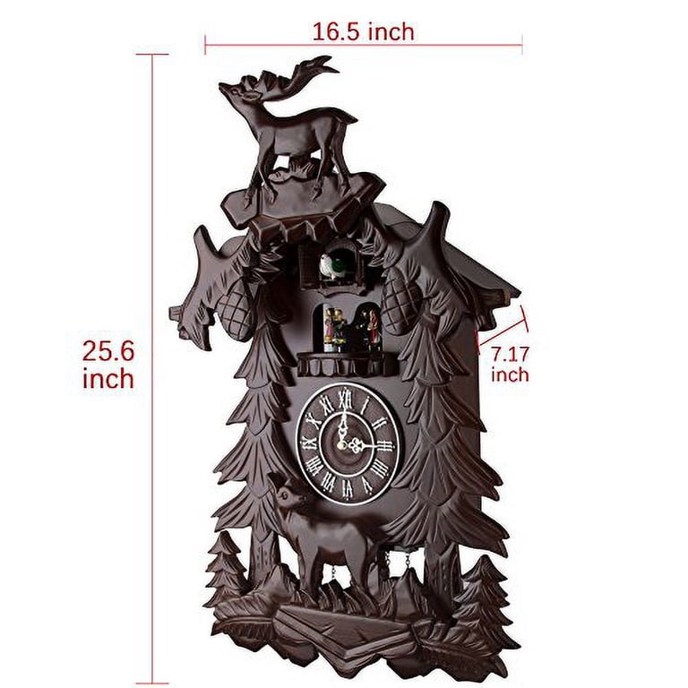 Kendal Vivid Large Deer Handcrafted Wood Cuckoo Clock with 4
