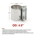 thumbnail image 2 of 4.5" 114mm Stainless Steel Butt Joint Band Exhaust OD Pipe Clamp Sleeve Coupler, 2 of 6