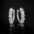 thumbnail image 3 of Ross-Simons 1.00 ct. t.w. Lab-Grown Diamond 5-Stone Hoop Earrings in 14kt White Gold, Women's, Adult, 3 of 5