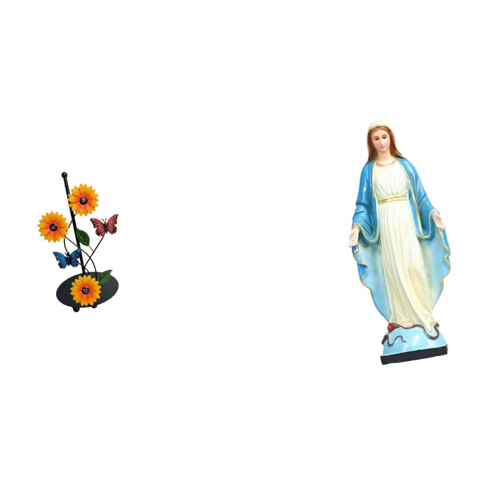 Fiocias Toilet Paper Holder Paper Towel Holder Countertop Kitchen Roll Holder Mary Statue Figurine Made of Iron Resin Stone Suitable for Kitchen Dining