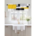 thumbnail image 2 of Valances for Windows Yellow Black White Geometric Rod Pocket Cafe Window Treatments Valance Curtains for Kitchen Bathroom Laundry Basement Windows 60"x18", 2 of 9