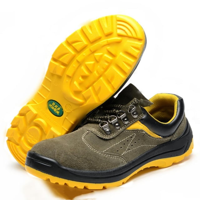 Botas de trabajo de seguridad, de trabajo con entresuela con punta de material acero, anti-perforaciones, fina, resistente al US10 EU44 UK9.5 Yotijar Botas de trabajo de seguridad