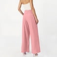 thumbnail image 6 of Nestiefly Womens Elastic High Waisted Palazzo Pants Casual Wide Leg Long Lounge Pant Trousers with Pocket Pink XL, 6 of 6