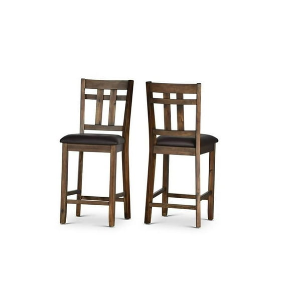 Bowery Hill Mid-Century Counter Chair in Mocha Chocolate finish (Set of 2)
