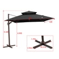thumbnail image 4 of VREDHOM  10 Ft Square Patio Dual Wind Vent Cantilever Umbrella with Cross Stand Dark Grey, 4 of 5