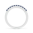 thumbnail image 2 of ANGARA Natural Square Blue Sapphire Semi Eternity Wedding Ring in 14K White Gold for Women (Size-1.9mm) | September Birthstone, Anniversary, Jewelry Gift for Women | Natural Blue Sapphire Ring, 2 of 9