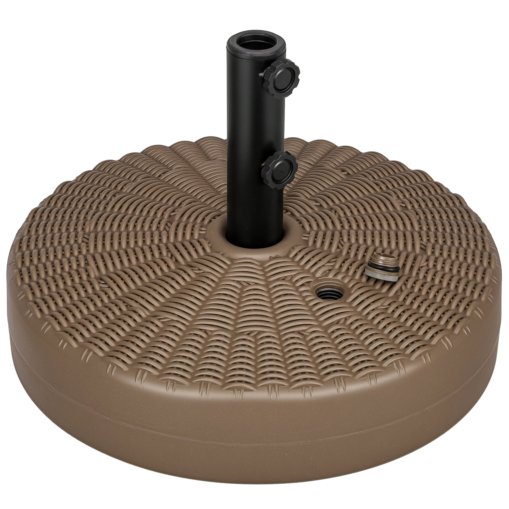 Outsunny Fillable Umbrella Base for 1.5"-2" Pole, Umbrella Stand, Brown