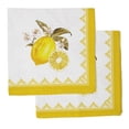 thumbnail image 1 of Vargottam Luxury Collection Dinner Table Linen Dcor Cotton Napkin Printed Fabric Reusable Napkins Set Of 6, 20 X 20 - Lemon, 1 of 6