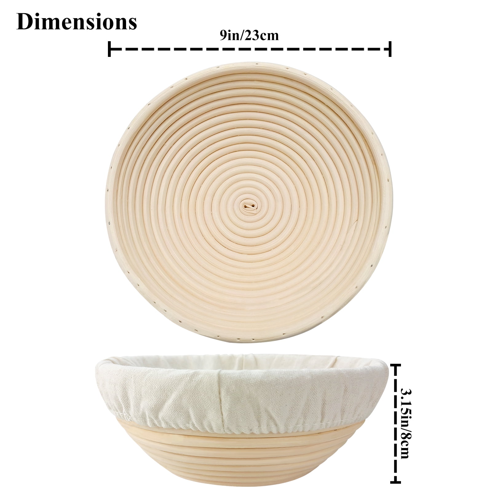 SNAILDIGIT Banneton Bread Proofing Basket, 9 inch Round Sourdough Bowls, Artisan Bread Making