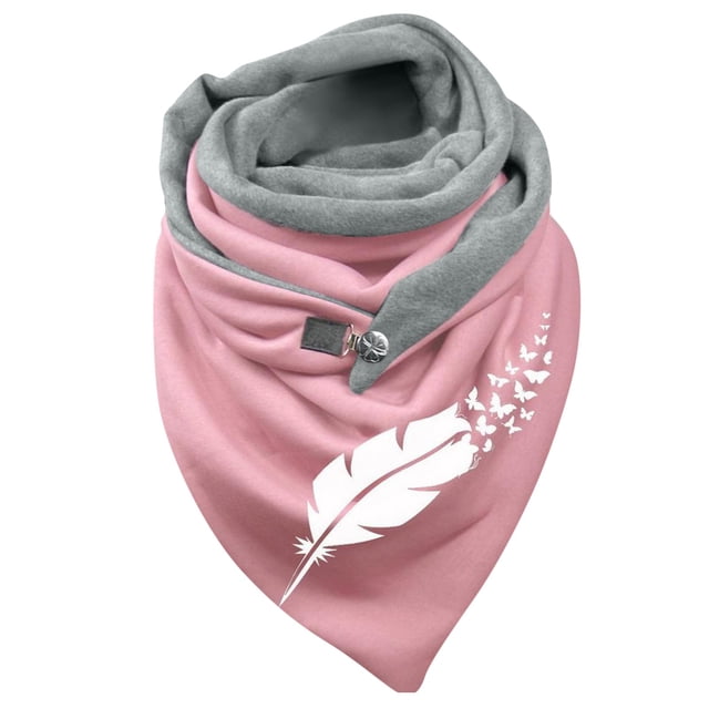 Heliisoer Mode Femmes Foulard Douce Imprimée à Boutons Décontractée Chaude Foulards Châles