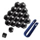thumbnail image 1 of Kenally 20 piezas, pernos de rueda de coche, cubierta de cabeza, tapa de neumático de coche, Protector Exterior portátil, tapones de Vehículos, repuestos y accesorios Mis Negro 19 mm, 1 of 6