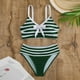 thumbnail image 4 of Trajes de baño Amzcrzy Tankini para mujer, trajes de baño, traje de baño con control de abdomen, traje de baño estampado de verano para mujer, traje de baño dividido, verde, XL, 4 of 5