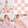 thumbnail image 3 of Teler Weighted Blanket for Kids, 36.2"x48.2" 3lbs Cooling Weighted Lap Blanket, Toddler Heavy Blankets, Pink Plaid, 3 of 6