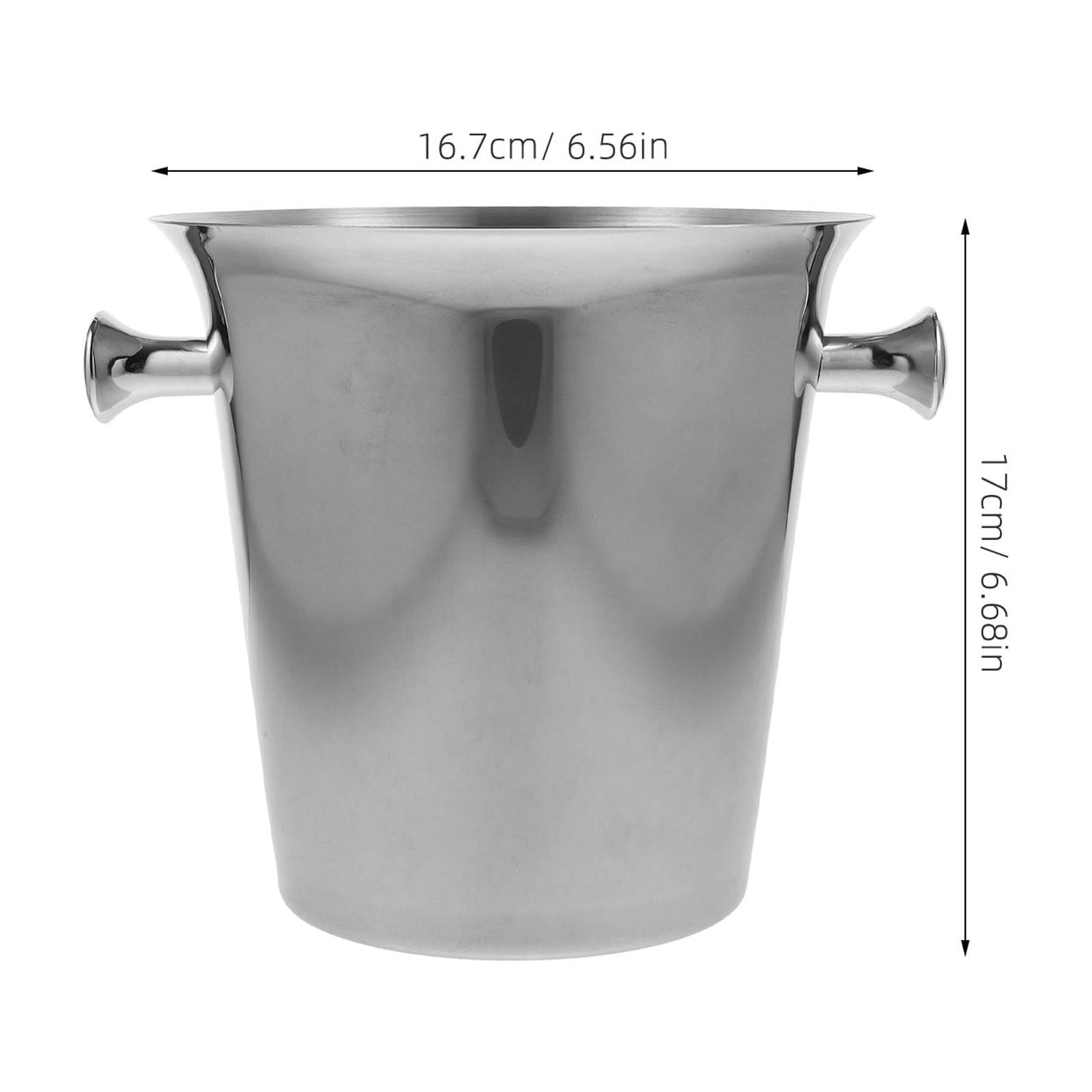 HOMEMAXS  Ice Cube Bucket for Cocktail Bar Sturdy Portable with Scoop Wine Silver