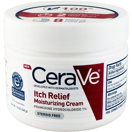 CeraVe Itch Relief Moisturizing Cream for Dry Skin, 12.0 (Best Anti Chafing Cream For Cycling)