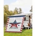 thumbnail image 4 of 4th of July RV Awning Sun Shade Screen 9'X7' American Flag Mesh Sunscreen Red White Blue Star Stripes Awning Shade Screen with Zipper UV Blocker Completed Kits Outdoor Canopy for RV Motorhome Camper, 4 of 7