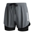 thumbnail image 2 of Big & Tall Men's 2 in 1 Athletic Shorts 5" Inseam Performance Quick Dry Running Short Pants with Compression Liner, Workout Training Graphic Basketball Short Pants, 2 of 6