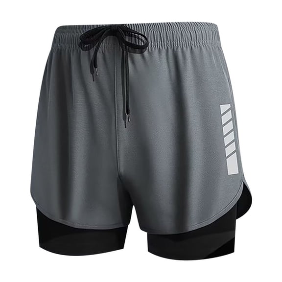 SELONE Men Running Shorts Lightweight Elastic Waist Short Pants With Liner Drawstring Shorts Soild Outdoor Sportswear