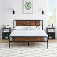 thumbnail image 2 of VECELO 3 Piece Bedroom Set, Wood Platform Bed Frame and 2 Nightstands, Twin Size, 2 of 8