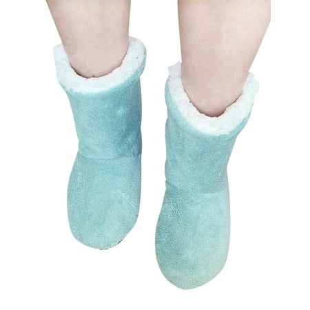 

GENILU Fuzzy Socks for Women Men Warm Cozy Slipper Socks Casual Microfiber Fluffy Socks Christmas Gifts Home Families Sleeping Socks Green US 11 (Kids)
