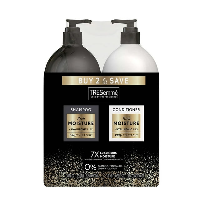 Champú y acondicionador TRESemmé Moisture Rich, paquete económico de 2x1 L