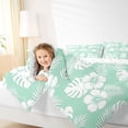 thumbnail image 3 of Erosebridal Tropical Blossoms Bedding Comforter Set for Girls, Green White Full Bedding Set, Reversible, 7pcs, 3 of 5