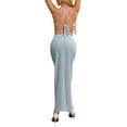 thumbnail image 3 of Coduop Women Top Skirt Outfit Set,Tie-up Backless Camisole and Slit Long Skirt Summer 2 Piece Set, 3 of 6