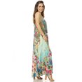 thumbnail image 4 of Sakkas Sofia Women's Spaghetti Strap V-neck Floral Print Summer Casual Maxi Dress - 500 - One Size, 4 of 5