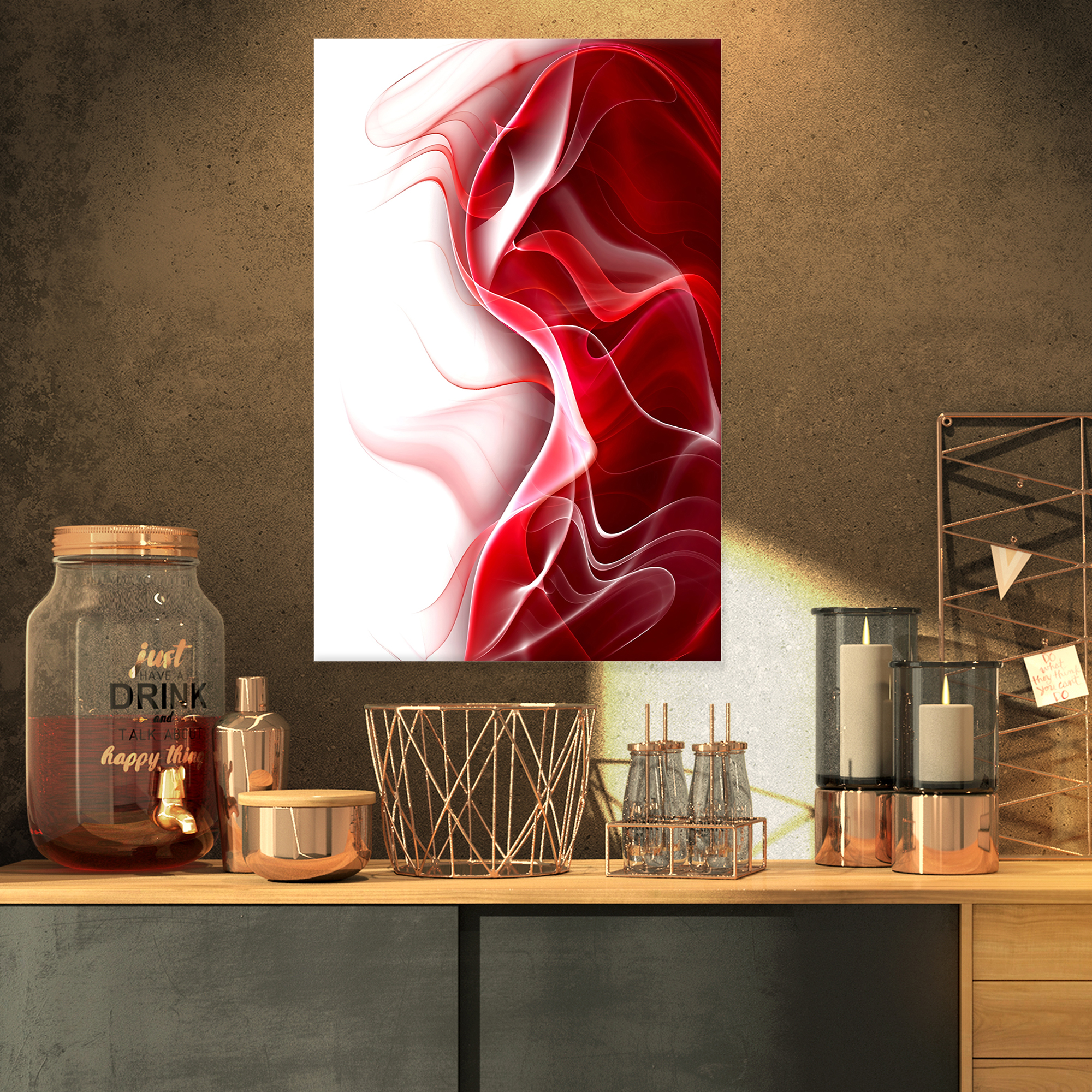 Designart '3D Fractal Abstract Design ' Abstract Canvas art print
