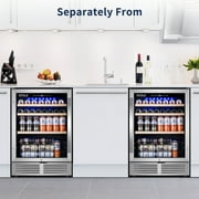 Tittla Beverage Refrigerator,300 Can 48Beverage Fridge Freestanding/Built-in Reversible Door Hinge Beverage Cooler(2 Pcs)