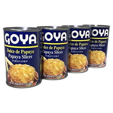Goya - Dulce de Papaya (Papaya slices in heavy syrup) 4 pack, 17oz each
