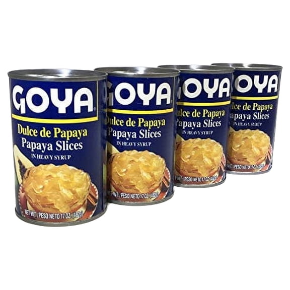 Goya - Dulce de Papaya (Papaya slices in heavy syrup) 4 pack, 17oz each