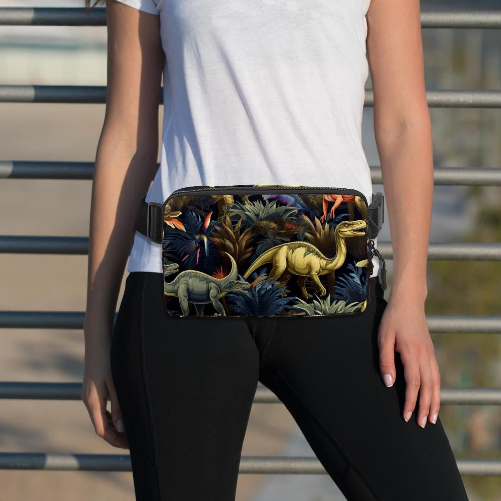 Dinosaur Lightweight Adjustable Cross Body Bag with Extension Strap - Unisex Fanny Pack