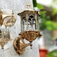 thumbnail image 5 of E27 Vintage Retro Wall Lamp Exterior Wall Mount Light Fixture, Antique Brass Lanterns Glass Sconce for Indoor Outdoor Garden Porch Walkway Sconce(6.1 * 13.19”), 5 of 9