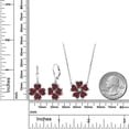thumbnail image 2 of Gem Stone King 925 Sterling Silver Red Garnet and White Lab Grown Diamond Pendant Necklace Earrings Jewelry Set for Women (13.05 Cttw, Heart Shape 6MM, with 18 inch Chain), 2 of 3